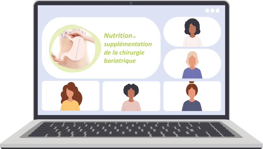 Aperçu de la classe virtuelle « Chirurgie bariatrique » sur un ordinateur portable