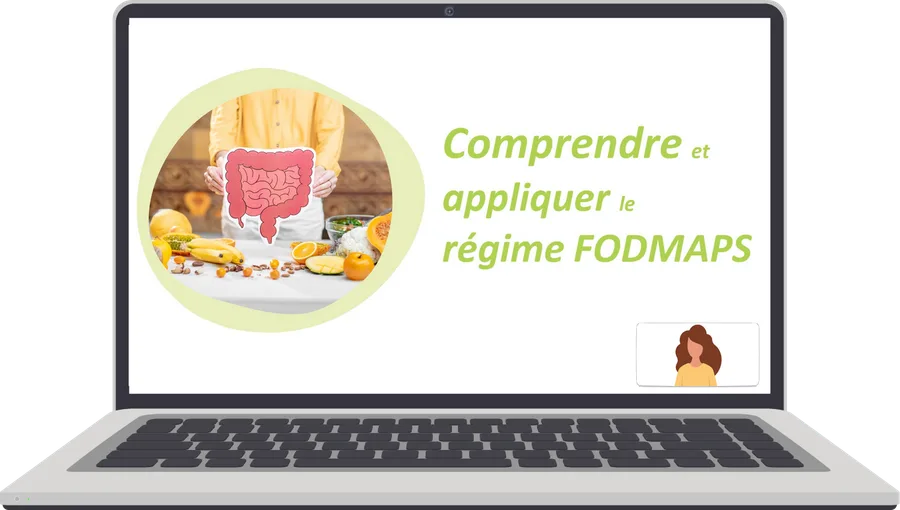 Aperçu du e-learning « Régime FODMAPs » sur un ordinateur portable