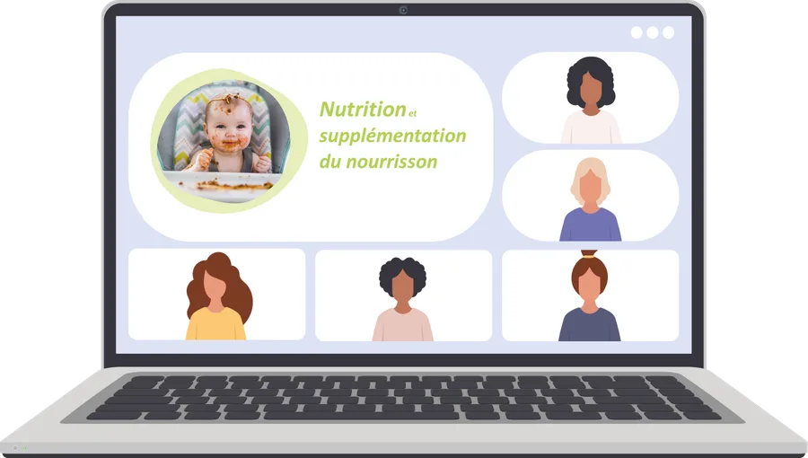 Aperçu de la classe virtuelle « Nourrisson » sur un ordinateur portable
