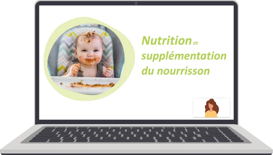 Aperçu du e-learning « Nourrisson » sur un ordinateur portable