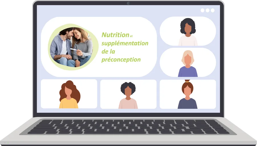 Aperçu de la classe virtuelle « Préconception » sur un ordinateur portable