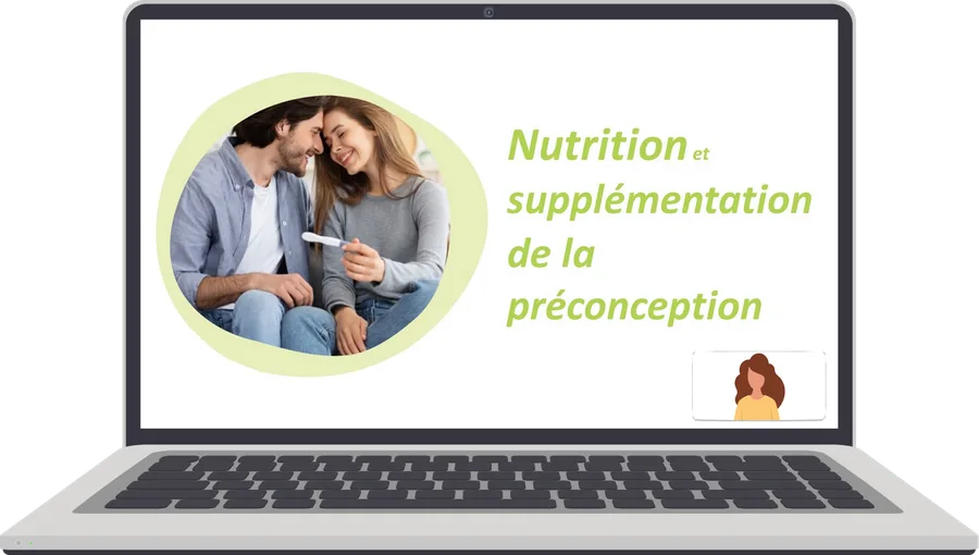Aperçu du e-learning « Préconception » sur un ordinateur portable