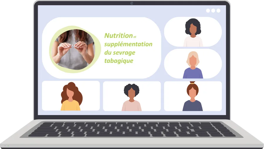 Aperçu de la classe virtuelle « Sevrage tabagique » sur un ordinateur portable
