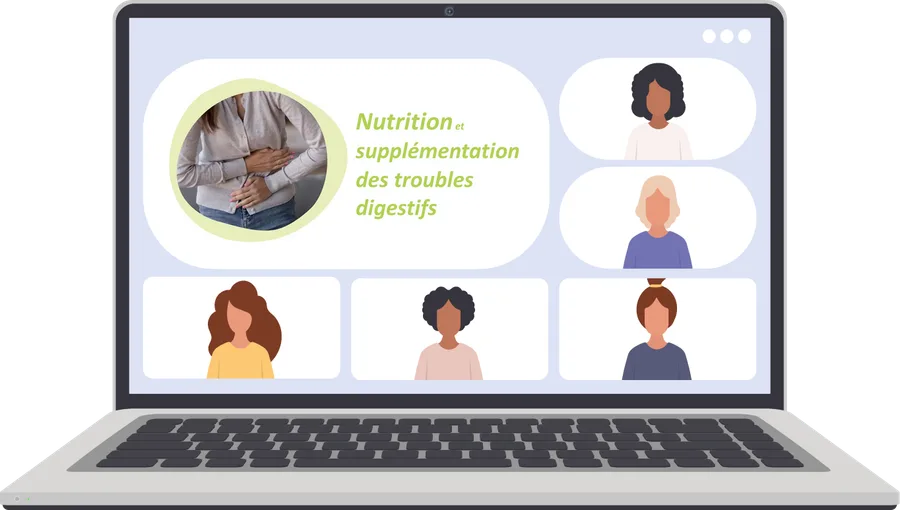 Aperçu de la classe virtuelle « Troubles digestifs » sur un ordinateur portable