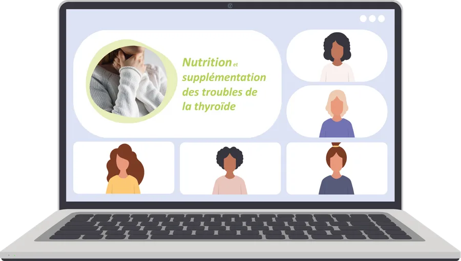 Aperçu de la classe virtuelle « Troubles de la thyroïde » sur un ordinateur portable
